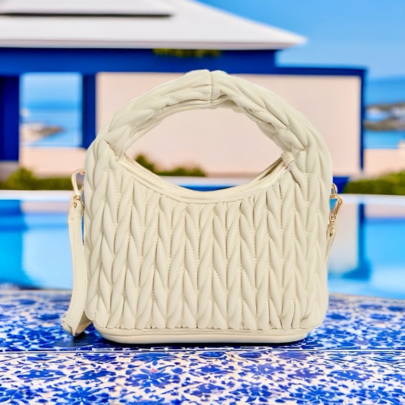 Urban Expressions Handbags - New! Urban Expressions Pleated Shoulder Bag in Oat Milk (NWT)